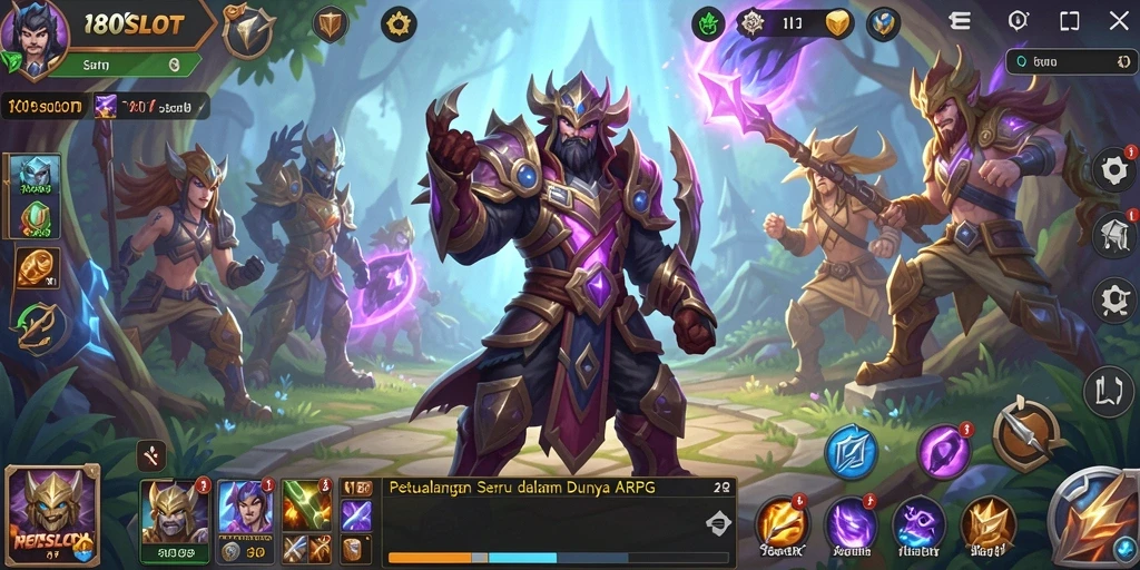 Screenshot dari aksi seru dalam 180SLOT yang menampilkan pertempuran ARPG.