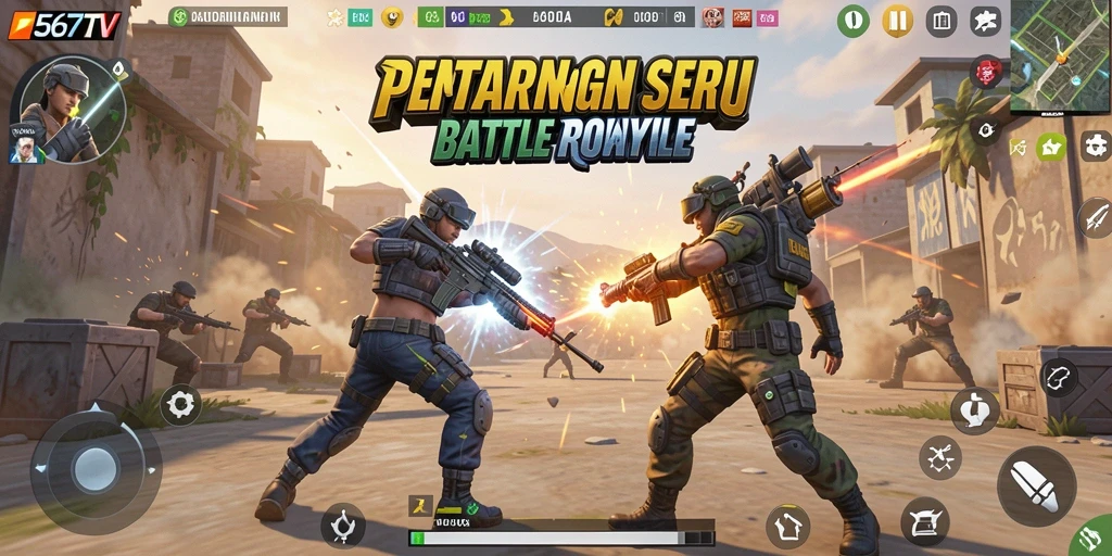 Screenshot gameplay 567TV menampilkan aksi pertempuran yang mendebarkan.