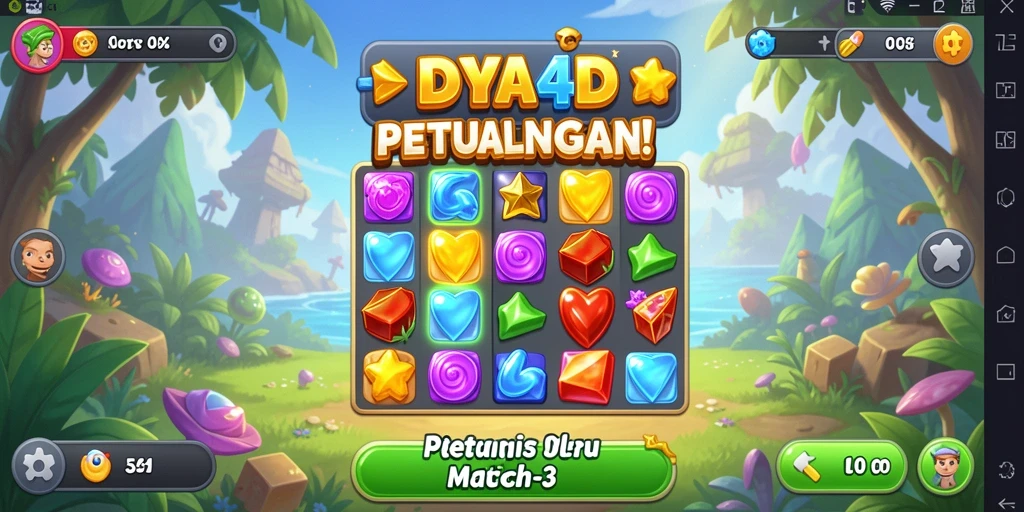 Tampilan gameplay seru dari DAYA4D dalam dunia Match-3.