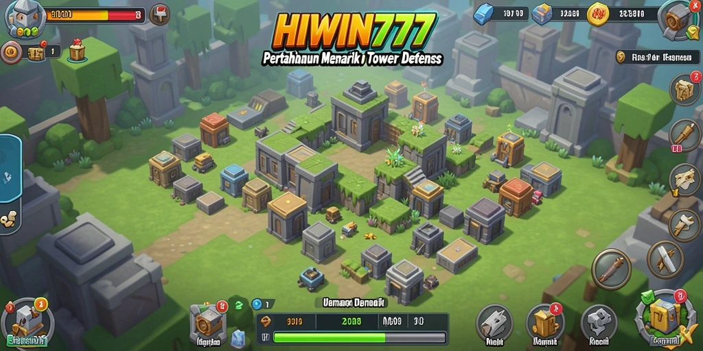 Gameplay seru HIWIN777 dalam mempertahankan menara dari serangan musuh.