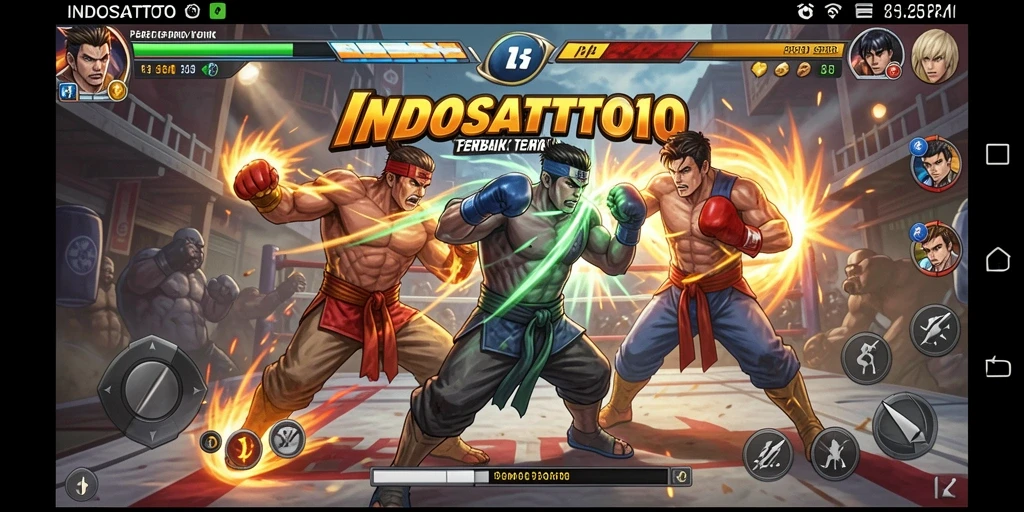 Tampilan menegangkan gameplay bertarung di INDOSATTOTO.