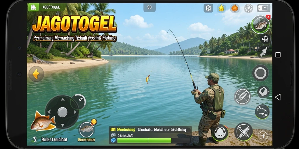 Tampilan gameplay JAGOTOGEL yang seru saat memancing ikan.