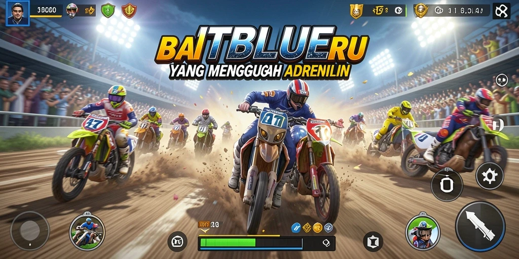 Screenshot menunjukkan aksi balapan seru di <strong>JTBLUE</strong>.