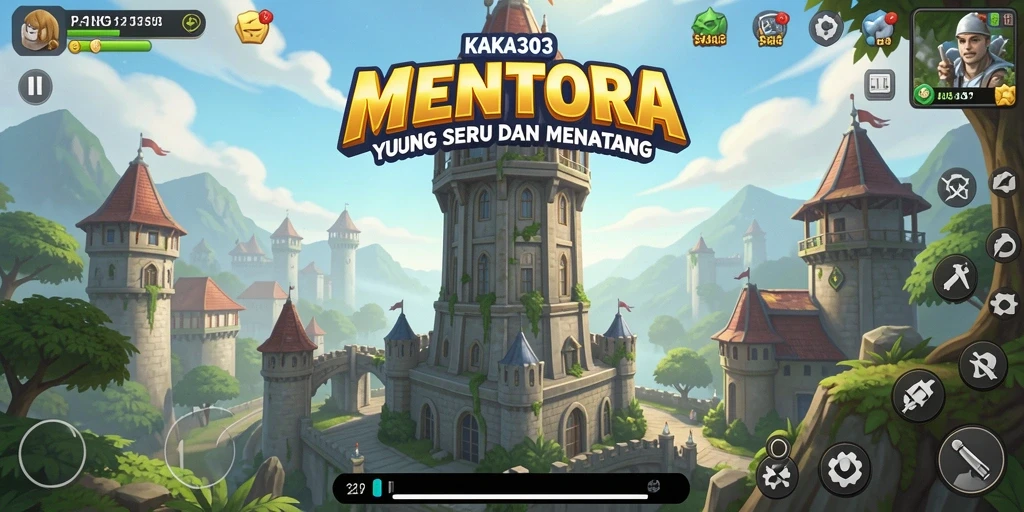 Screenshot dari gameplay KAKA303 menampilkan aksi menara pertahanan yang mendebarkan.