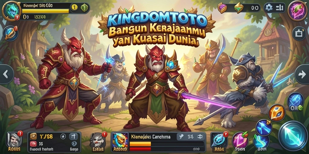 Tampilan gameplay menarik di <strong>KINGDOMTOTO</strong> yang menunjukkan strategi membangun kerajaan.