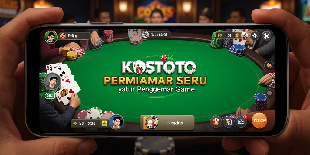 Tampilan screenshot KOSTOTO menampilkan gameplay Poker yang seru.