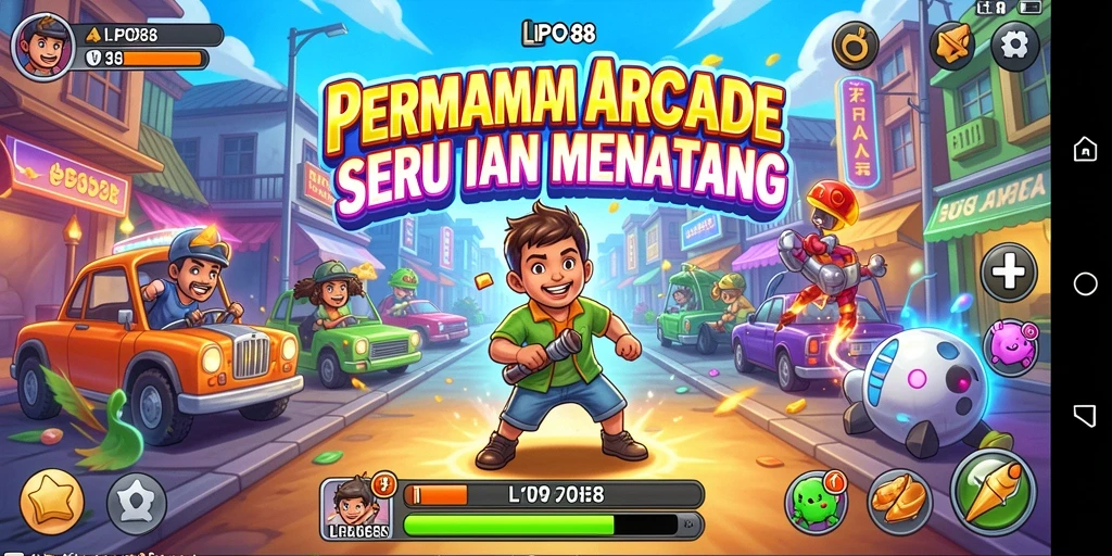 Tangkapan layar gameplay LPO88 menampilkan aksi seru dalam permainan arcade.