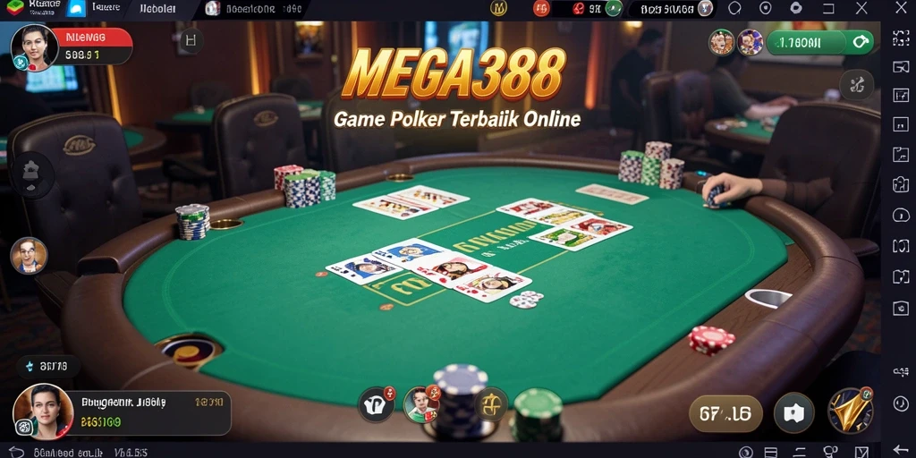 Tampilan menarik dari gameplay Poker di MEGA388.