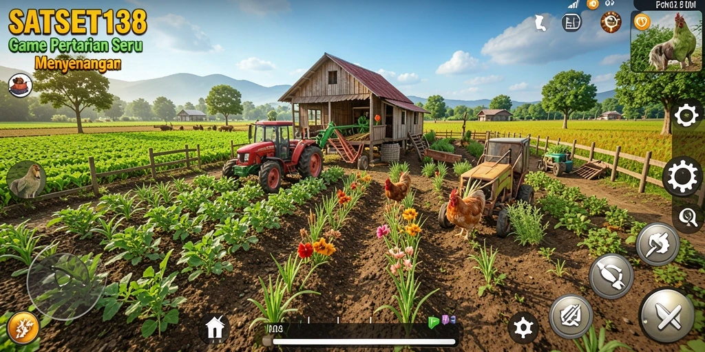 Tampilan screenshot SATSET138 yang menunjukkan aktivitas bertani yang seru.