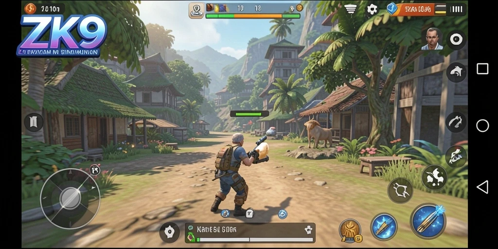 Tampilan gameplay ZK9 yang menarik dan realistis dalam simulasi.